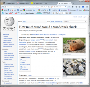 screenshot of wikipedia with really stupid images inserted